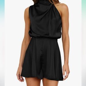 Elegant Black Sleeveless Romper